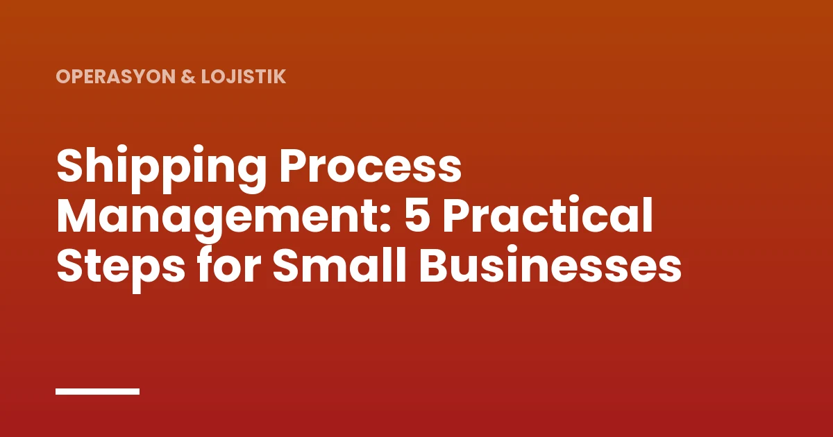 Shipping Process Management: 5 Practical Steps for Small Businesses