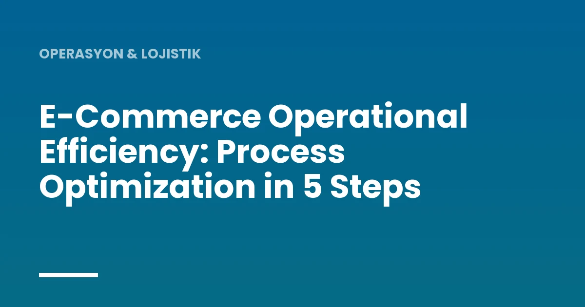 E-Commerce Operational Efficiency: Process Optimization in 5 Steps